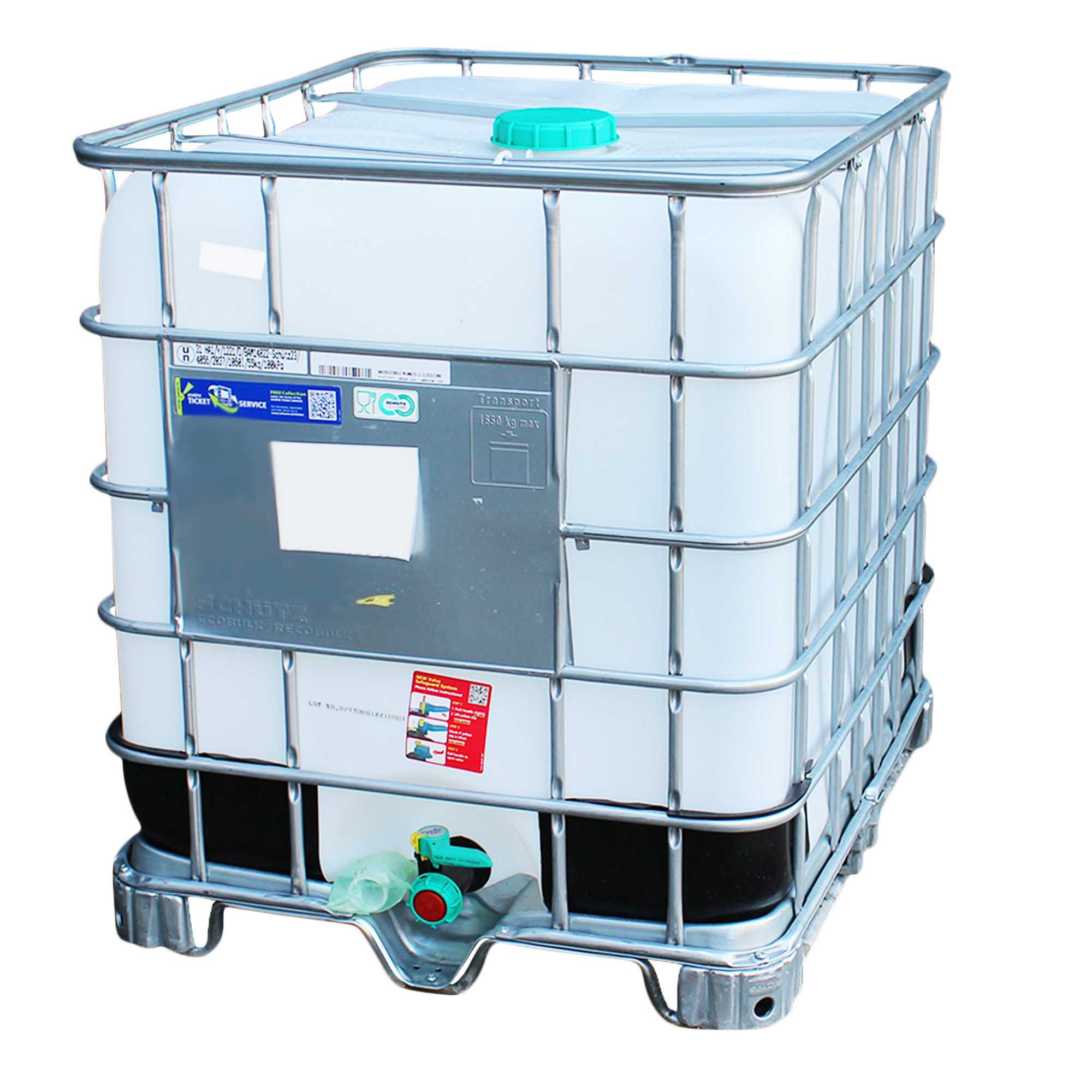 IBC Container 1000l auf Metallpalette -  gebraucht, ungespült, lebensm. Öl