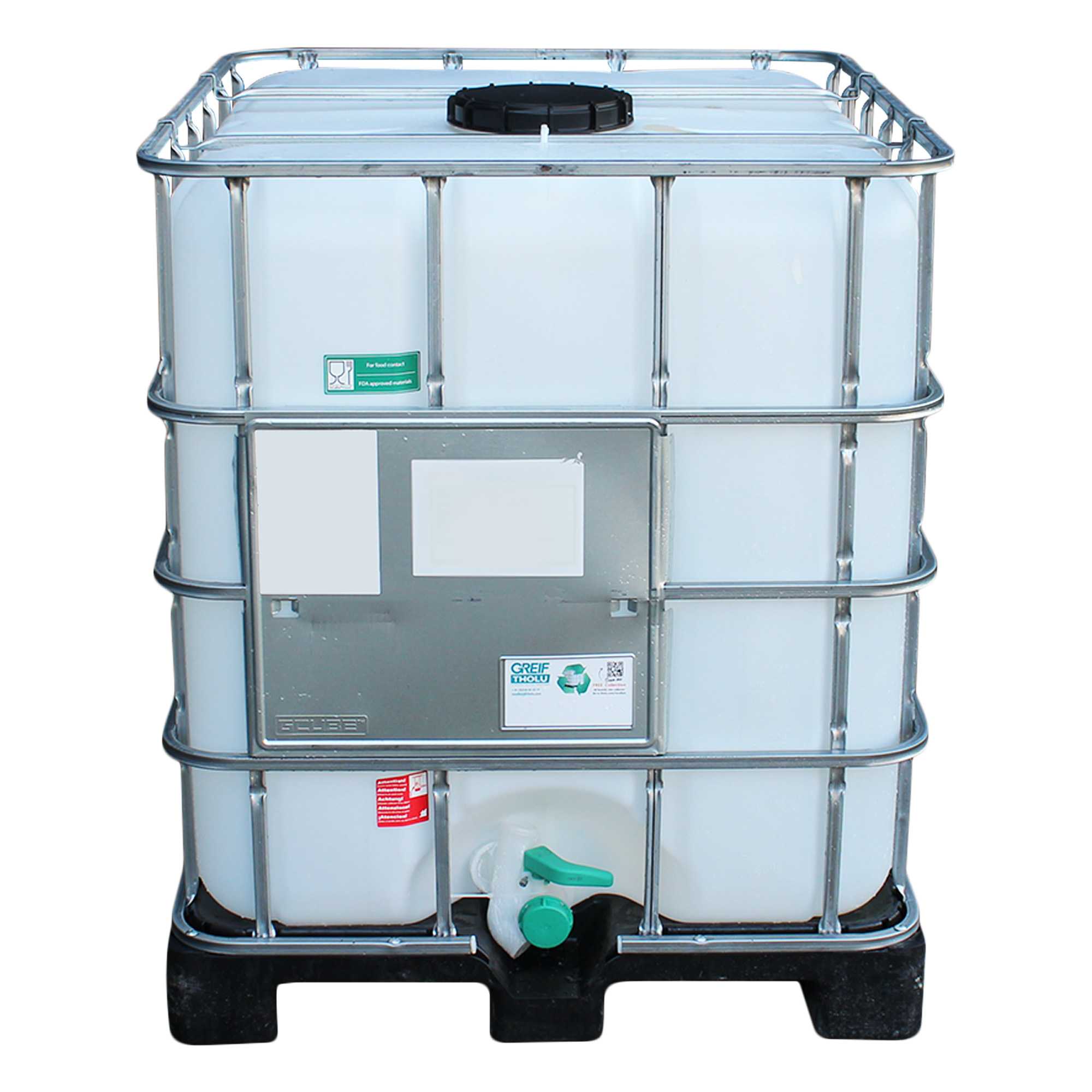 IBC Container 1000l auf Kunststoffpalette - gebraucht, restentleert, lebensm. Öl