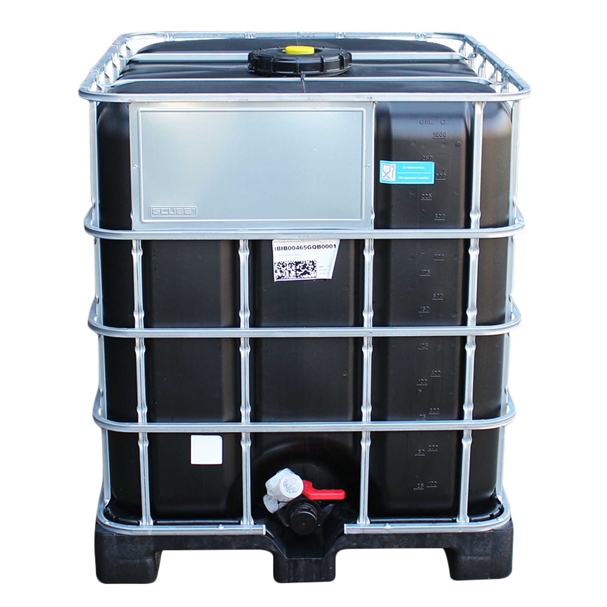 IBC Container 1000l schwarz UV-Schutz auf Kunststoffpalette NEU