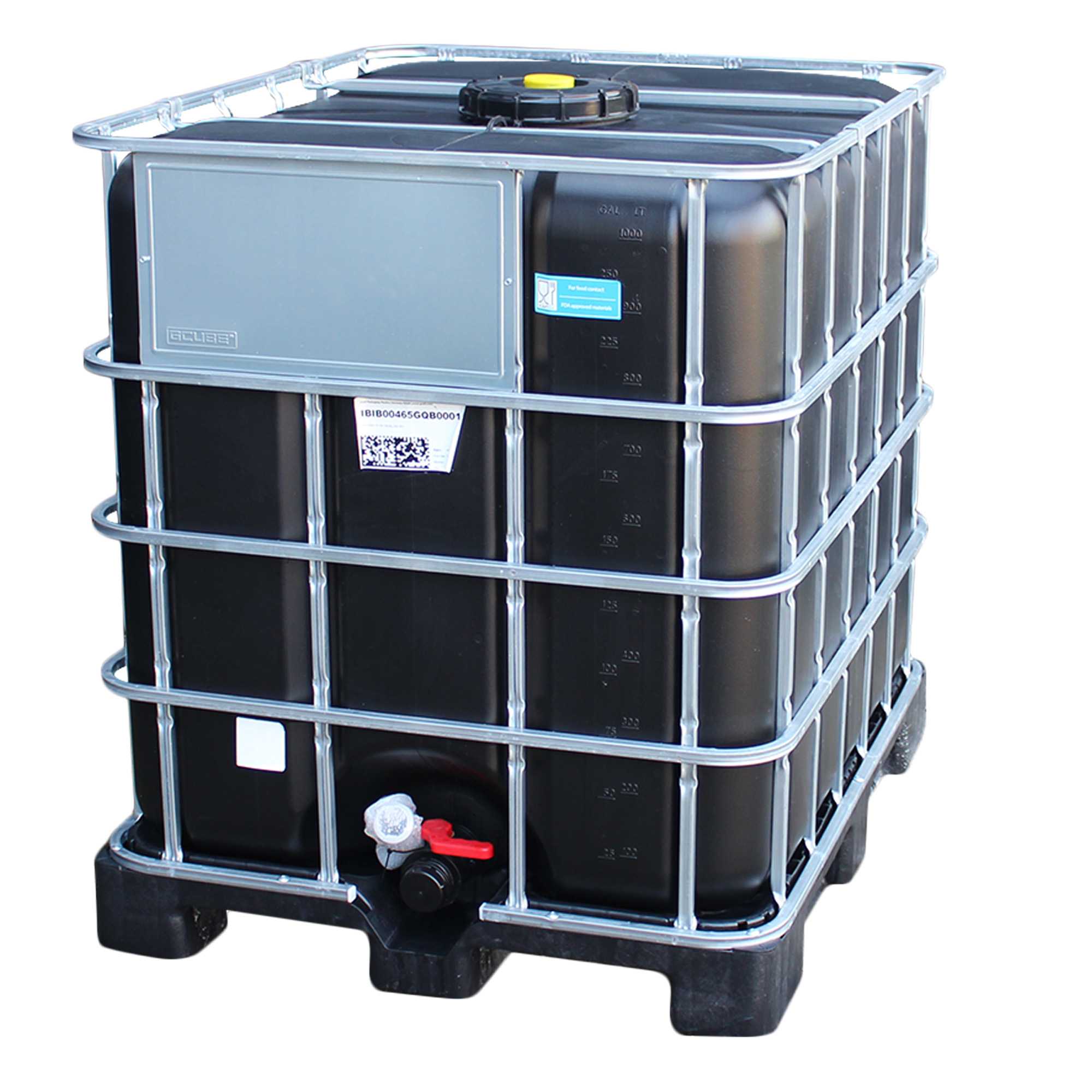IBC Container 1000l schwarz UV-Schutz auf Kunststoffpalette NEU