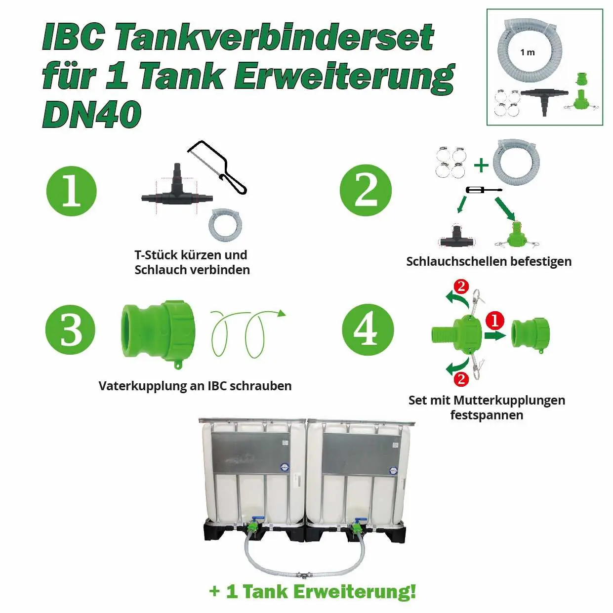 Anleitung IBC Tankverbinderset 1 Tank DN40 ERWEITERUNG