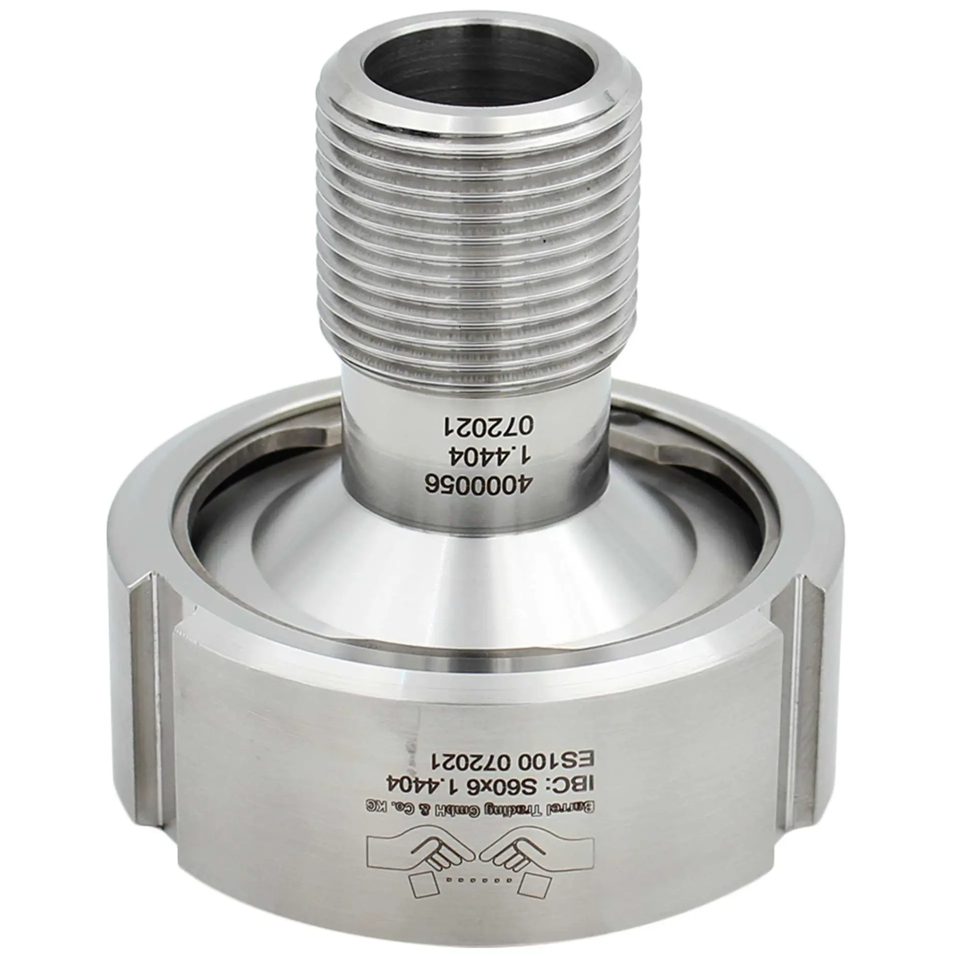IBC Edelstahl Adapter G1 AG Nutmutter S60x6