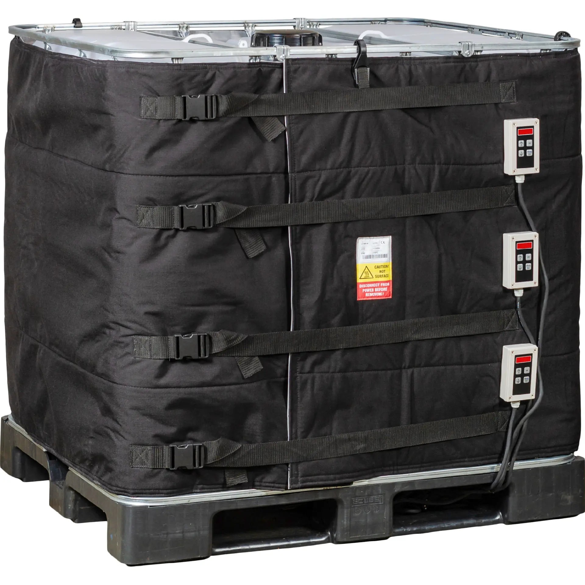 1000 L IBC Heizmantel 3 × 1000 W mit 3 Digitalreglern 0–90 °C | 230 V Schuko