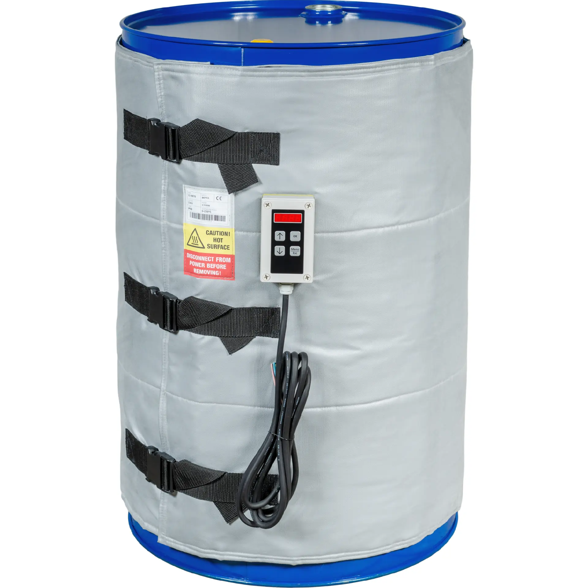 200 L Hochtemperatur-Fassheizung 1500 W mit Digitalregler 0–200 °C | 230 V