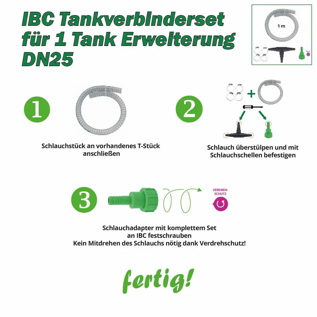 Anleitung IBC Tankverbinderset-Standard 1 Tank DN25 ERWEITERUNG